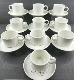 10 Midwinter Stonehenge White Cups Saucers Set Vintage Coffee Cups England Lot