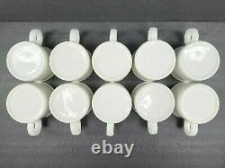 10 Midwinter Stonehenge White Cups Saucers Set Vintage Coffee Cups England Lot