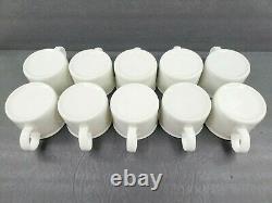 10 Midwinter Stonehenge White Cups Saucers Set Vintage Coffee Cups England Lot