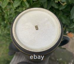 11pce Vintage Japanese Satsuma Coffee Set Matte Black HandPainted Gold Landscape