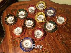12 Cups 12 Saucers Set Rare Vintage Bavaria Germany Porcelain Coffee Set