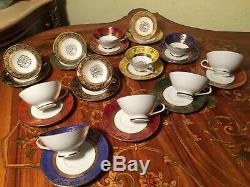 12 Cups 12 Saucers Set Rare Vintage Bavaria Germany Porcelain Coffee Set
