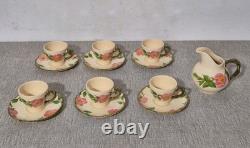 13 Piece Vtg Franciscan Desert Rose Demitasse Coffee Cups Milk Jug Roses Floral