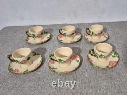 13 Piece Vtg Franciscan Desert Rose Demitasse Coffee Cups Milk Jug Roses Floral