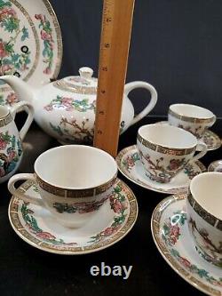 16pc Antique Lord Nelson Pottery England Indian Tree Pattern Teapot Set