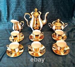 17 pc. STUNNING MZ Moritz Zdekauer Vintage 1922-1945 GILDED GOLD Tea Coffee SET