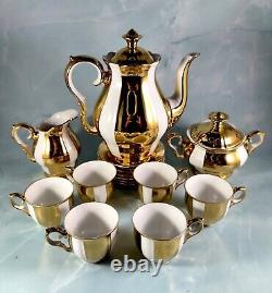 17 pc. STUNNING MZ Moritz Zdekauer Vintage 1922-1945 GILDED GOLD Tea Coffee SET