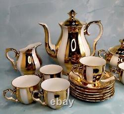 17 pc. STUNNING MZ Moritz Zdekauer Vintage 1922-1945 GILDED GOLD Tea Coffee SET