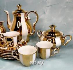 17 pc. STUNNING MZ Moritz Zdekauer Vintage 1922-1945 GILDED GOLD Tea Coffee SET