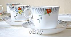 18 PCS TEA COFFEE SET. English bone china. Vintage Art Deco