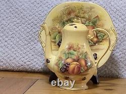 18pcs Vintage John Aynsley Orchard Gold Fruit Centre Part Coffee Service for 6