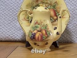 18pcs Vintage John Aynsley Orchard Gold Fruit Centre Part Coffee Service for 6