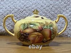 18pcs Vintage John Aynsley Orchard Gold Fruit Centre Part Coffee Service for 6