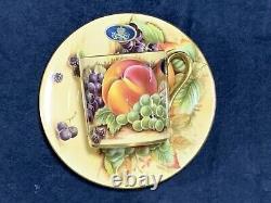 18pcs Vintage John Aynsley Orchard Gold Fruit Centre Part Coffee Service for 6