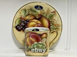 18pcs Vintage John Aynsley Orchard Gold Fruit Centre Part Coffee Service for 6