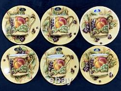 18pcs Vintage John Aynsley Orchard Gold Fruit Centre Part Coffee Service for 6
