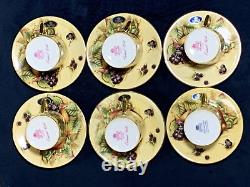 18pcs Vintage John Aynsley Orchard Gold Fruit Centre Part Coffee Service for 6
