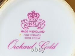 18pcs Vintage John Aynsley Orchard Gold Fruit Centre Part Coffee Service for 6