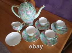1930s Empire LILAC TIME Porcelain Coffee Set (11 pieces) Chintz Demitasse