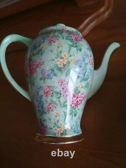 1930s Empire LILAC TIME Porcelain Coffee Set (11 pieces) Chintz Demitasse