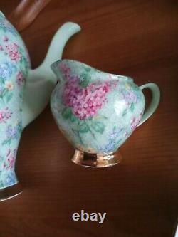 1930s Empire LILAC TIME Porcelain Coffee Set (11 pieces) Chintz Demitasse