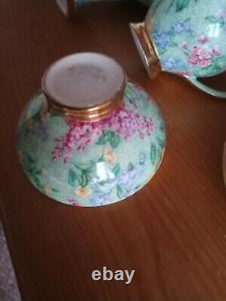 1930s Empire LILAC TIME Porcelain Coffee Set (11 pieces) Chintz Demitasse