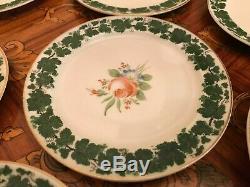1950's Vintage 9 cups saucer Cake Plate W. J Schmidt Porcelain Handpaint Tea Set