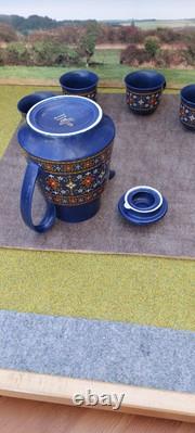 1960's Winterling Bavaria Blue Floral Ceramic Coffee set Vintage German Pottery