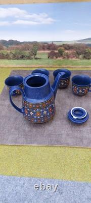 1960's Winterling Bavaria Blue Floral Ceramic Coffee set Vintage German Pottery