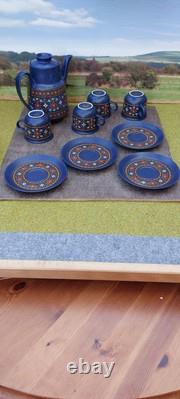 1960's Winterling Bavaria Blue Floral Ceramic Coffee set Vintage German Pottery