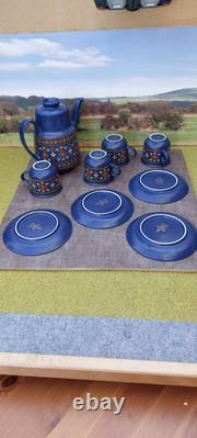 1960's Winterling Bavaria Blue Floral Ceramic Coffee set Vintage German Pottery
