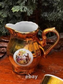 1960s Vintage Bondware Fragonard Gold Plated Coffee Set
