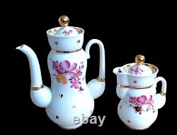 1970's Vintage USSR Russian LFZ Lomonosov Porcelain Coffee Tea Pot Set SPRING
