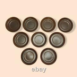 28pc Vintage Wedgwood Sterling Oven To Table Cup & Saucer Set Reto MCM Brown