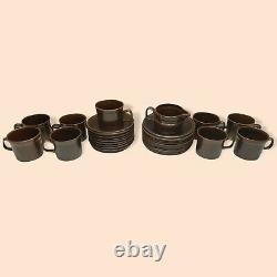 28pc Vintage Wedgwood Sterling Oven To Table Cup & Saucer Set Reto MCM Brown