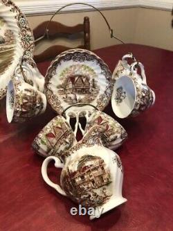 29 PC Vintage Heritage Hall Ironstone Multicolor Collectible Dinner Coffee Set