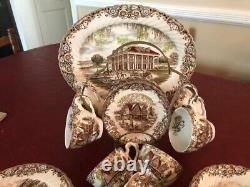 29 PC Vintage Heritage Hall Ironstone Multicolor Collectible Dinner Coffee Set