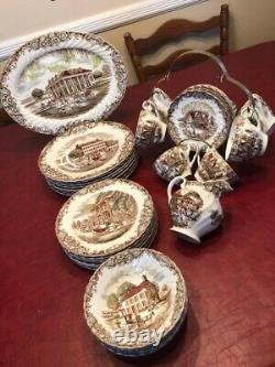 29 PC Vintage Heritage Hall Ironstone Multicolor Collectible Dinner Coffee Set