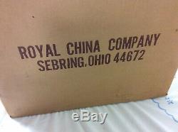 3 Sets Factory Boxes VTG Currier & Ives Royal China Coffee Saucer 9 Piece Cake