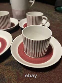 3 Vintage Cup & Saucer Sets And Teapot 4 Saucers Rorstrand Sweden Kadett