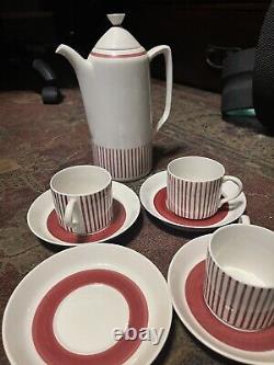 3 Vintage Cup & Saucer Sets And Teapot 4 Saucers Rorstrand Sweden Kadett