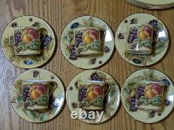 46pcs Vintage Aynsley Orchard Gold Fruit Centre Tea Coffee & Dinner Service