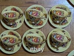 46pcs Vintage Aynsley Orchard Gold Fruit Centre Tea Coffee & Dinner Service