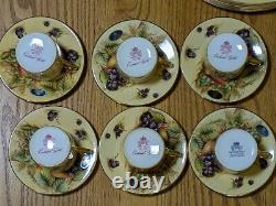 46pcs Vintage Aynsley Orchard Gold Fruit Centre Tea Coffee & Dinner Service