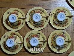 46pcs Vintage Aynsley Orchard Gold Fruit Centre Tea Coffee & Dinner Service
