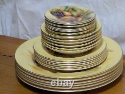 46pcs Vintage Aynsley Orchard Gold Fruit Centre Tea Coffee & Dinner Service