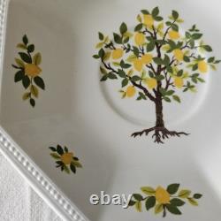 4 x Vintage Art Deco Johnson Bros Ironstone Lemon Tree Cup Saucer Trio Set