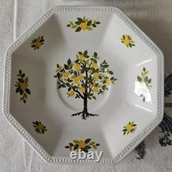 4 x Vintage Art Deco Johnson Bros Ironstone Lemon Tree Cup Saucer Trio Set