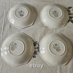 4 x Vintage Art Deco Johnson Bros Ironstone Lemon Tree Cup Saucer Trio Set