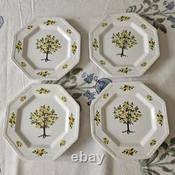 4 x Vintage Art Deco Johnson Bros Ironstone Lemon Tree Cup Saucer Trio Set